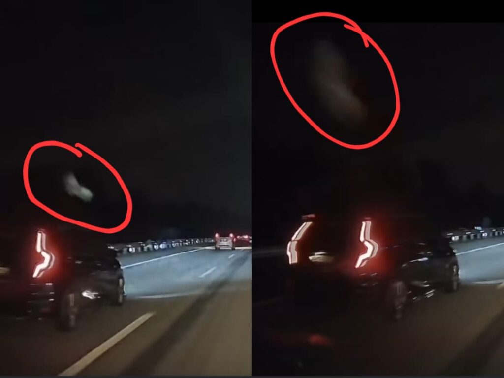[VIDEO] ‘Apa benda putih terbang laju dekat highway malam-malam’