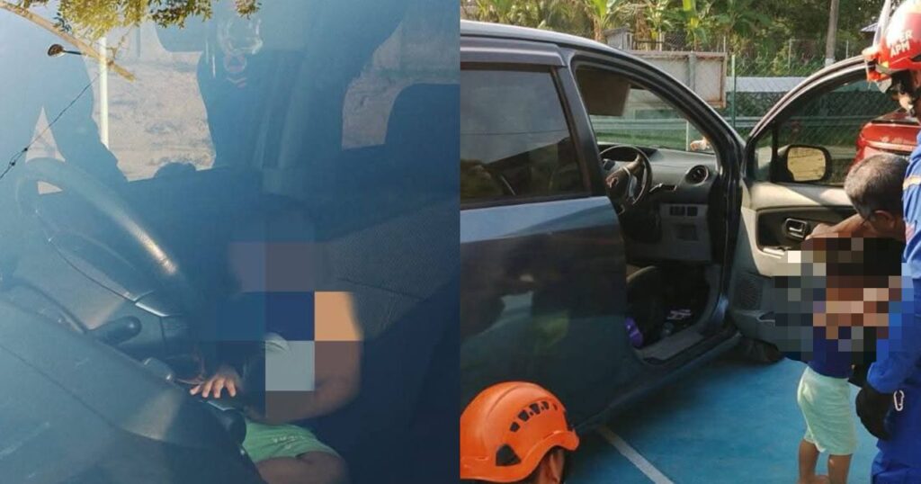 Budak 2 tahun ‘terperangkap’ dalam kereta
