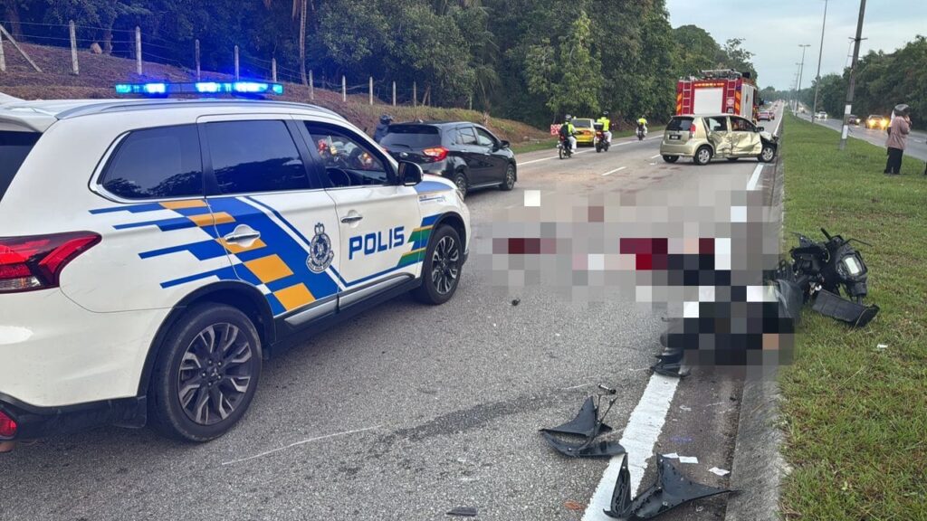 Penunggang motosikal maut nahas 3 kenderaan