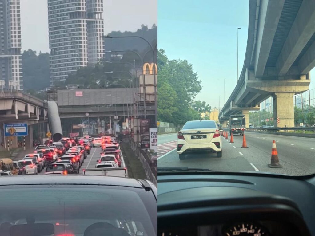 Selenggara jalan waktu puncak, MRR2 sesak teruk