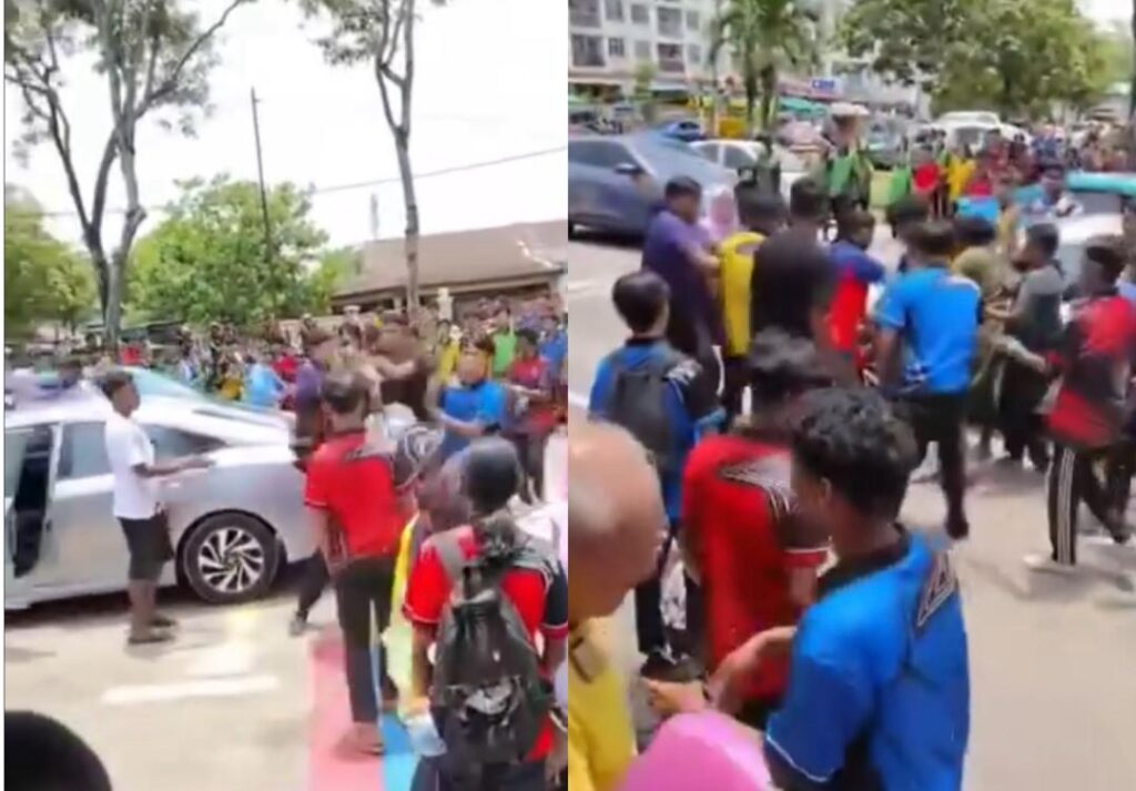 [KEMAS KINI] Tak puas hati kena tampar punca pelajar gaduh depan sekolah