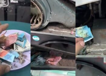 Lelaki jumpa duit dalam mesin pengering baju