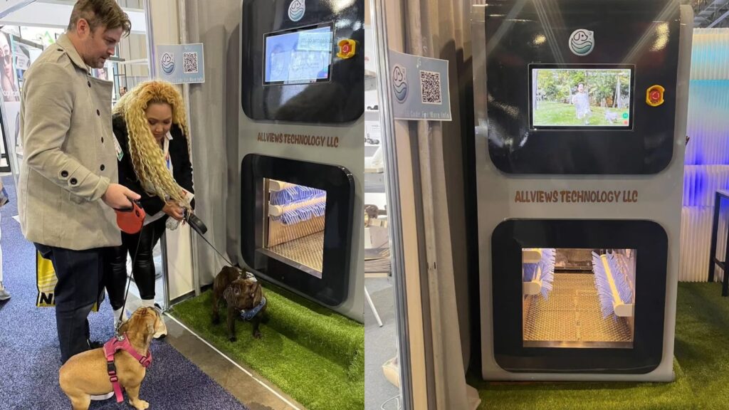 Mesin mandian anjing automatik dilengkapi AI