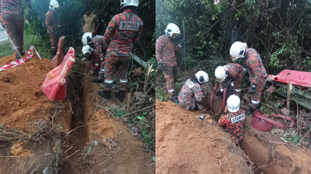 Lembu 80kg terperosok dalam lubang paip