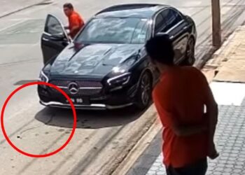 Pemandu Mercedes lesap lepas cabut ‘clamp’ tayar