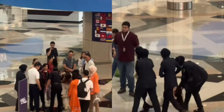 [VIDEO] Pelancong wanita didakwa terjun tingkat atas KLIA cetus kekecohan