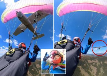 Detik cemas ‘paraglider’ wanita, payung terjun dirempuh pesawat