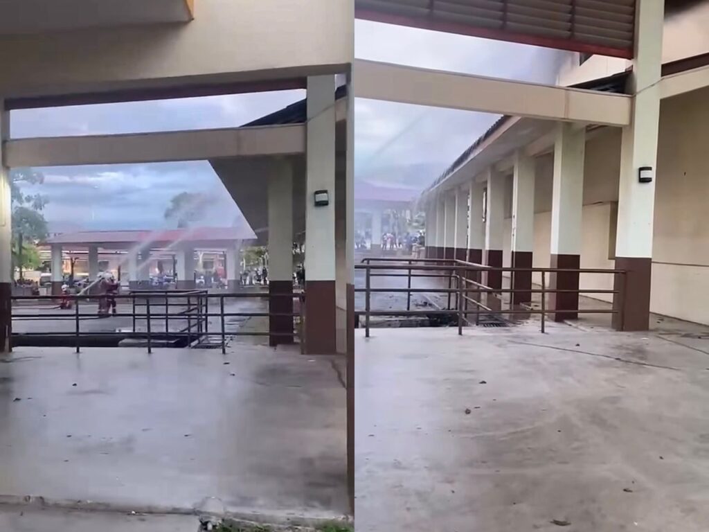 [VIDEO] Kebakaran berhampiran dewan sekolah ketika pelajar duduki peperiksaan