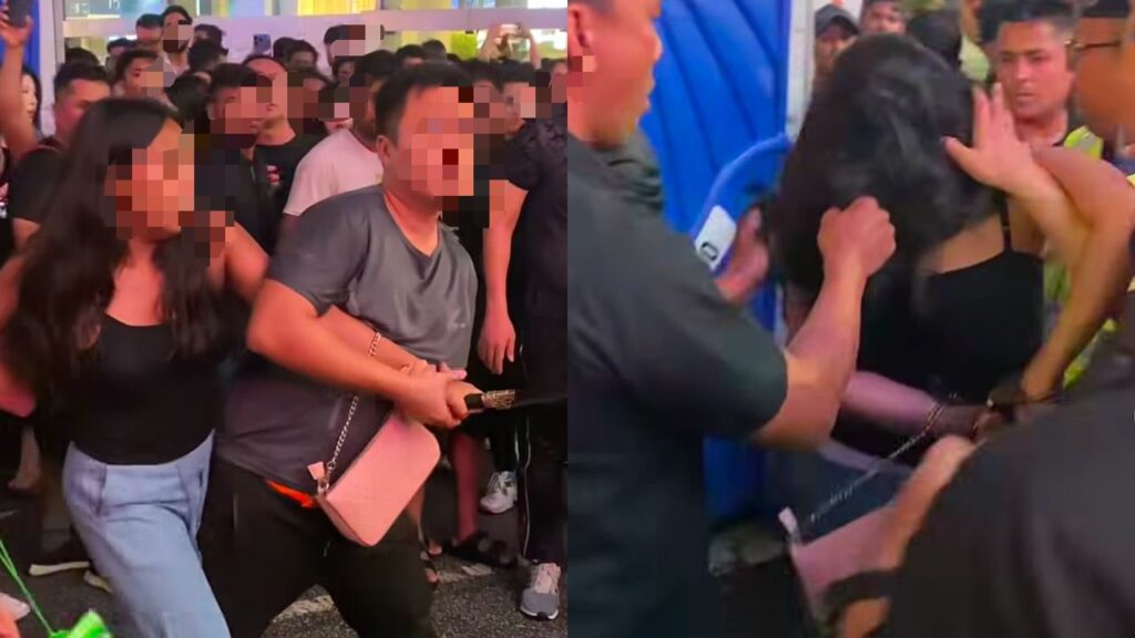 [VIDEO] Rain Rave: Wanita miliki pisau antara beberapa individu ditahan