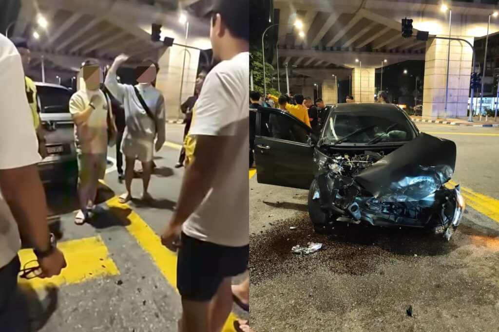 [VIDEO] Pemandu HR-V ditahan langgar lampu merah, rempuh kenderaan lain