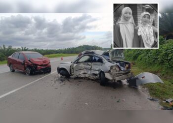 [KEMASKINI] Ibu, anak maut, bapa parah kereta masuk laluan bertentangan