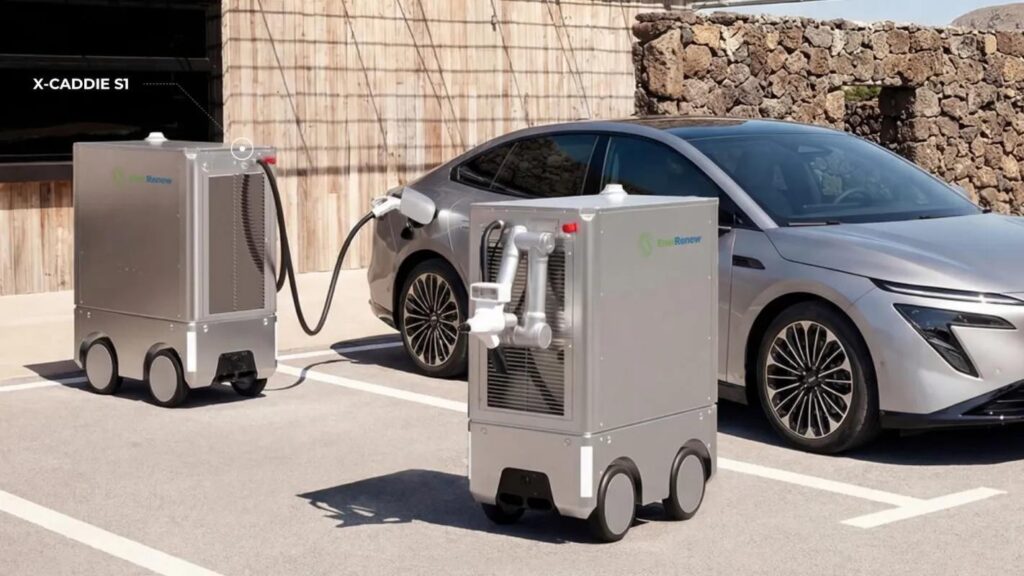 Robot pengecas EV mudah alih solusi inovatif di kawasan parkir
