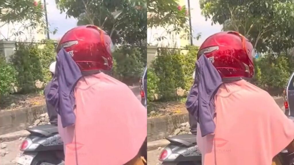 ‘Objek aneh’ tersangkut pada topi keledar