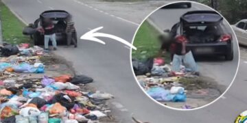 [VIDEO] Baru lepas campak sampah, dah kena angkut masuk kereta semula