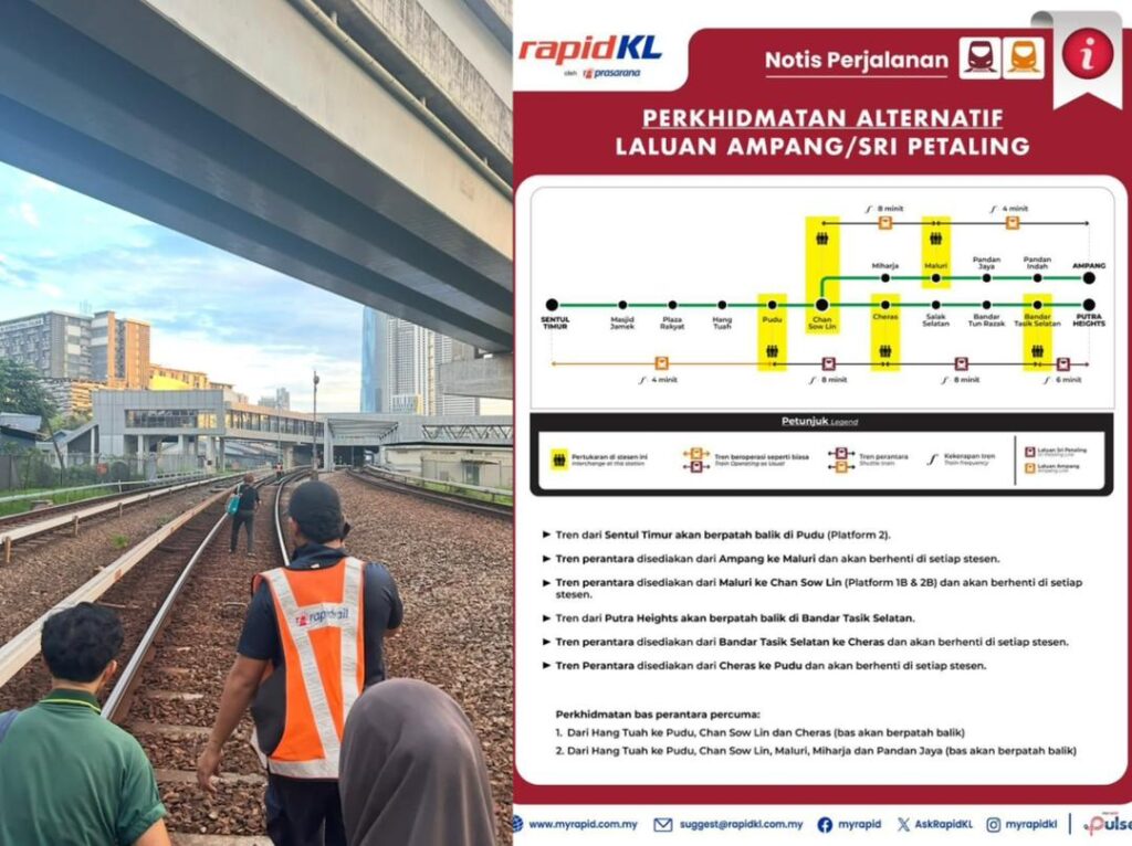 Kerja baik pulih tren tergelincir di stesen Chan Sow Lin masih berjalan