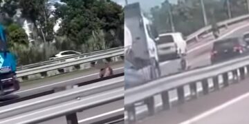 [VIDEO] Wanita bersila tengah lebuh raya