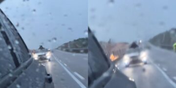 Kelibat lembaga hitam atas bumbung kereta di Lebuh Raya Senai-Desaru