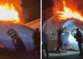 [VIDEO] Pesawat terhempas dan terbakar di lebuh raya