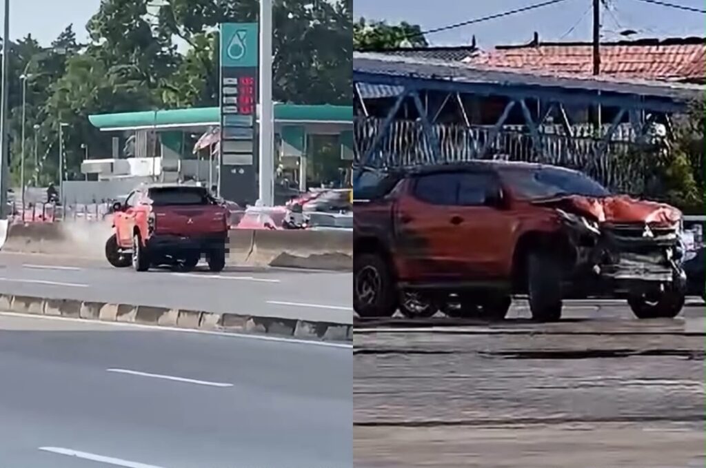 [VIDEO] Pemandu trak pikap lagak ‘stuntman’ rupany