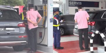 [VIDEO] Tak bagi muka, pekerja halang warga Singapura isi RON95