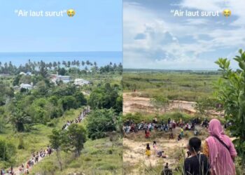 Penduduk ramai-ramai panjat bukit, air laut tiba-tiba surut