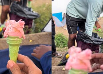 Puncak gunung pun ada orang jual aiskrim
