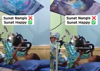 Kanak-kanak bersunat sambil main PS5